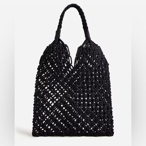 J. Crew Black Woven Tote Bag